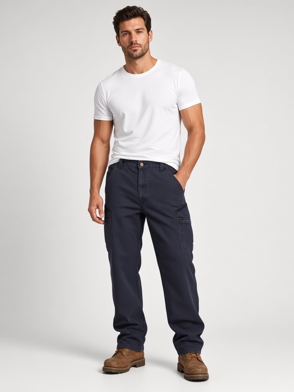 Carhartt | Blue relaxed fit straight leg cotton durable work pants size 38x32